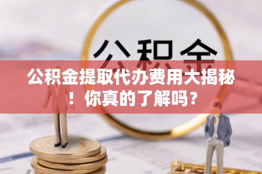 马村公积金提取代办费用大揭秘！你真的了解吗？